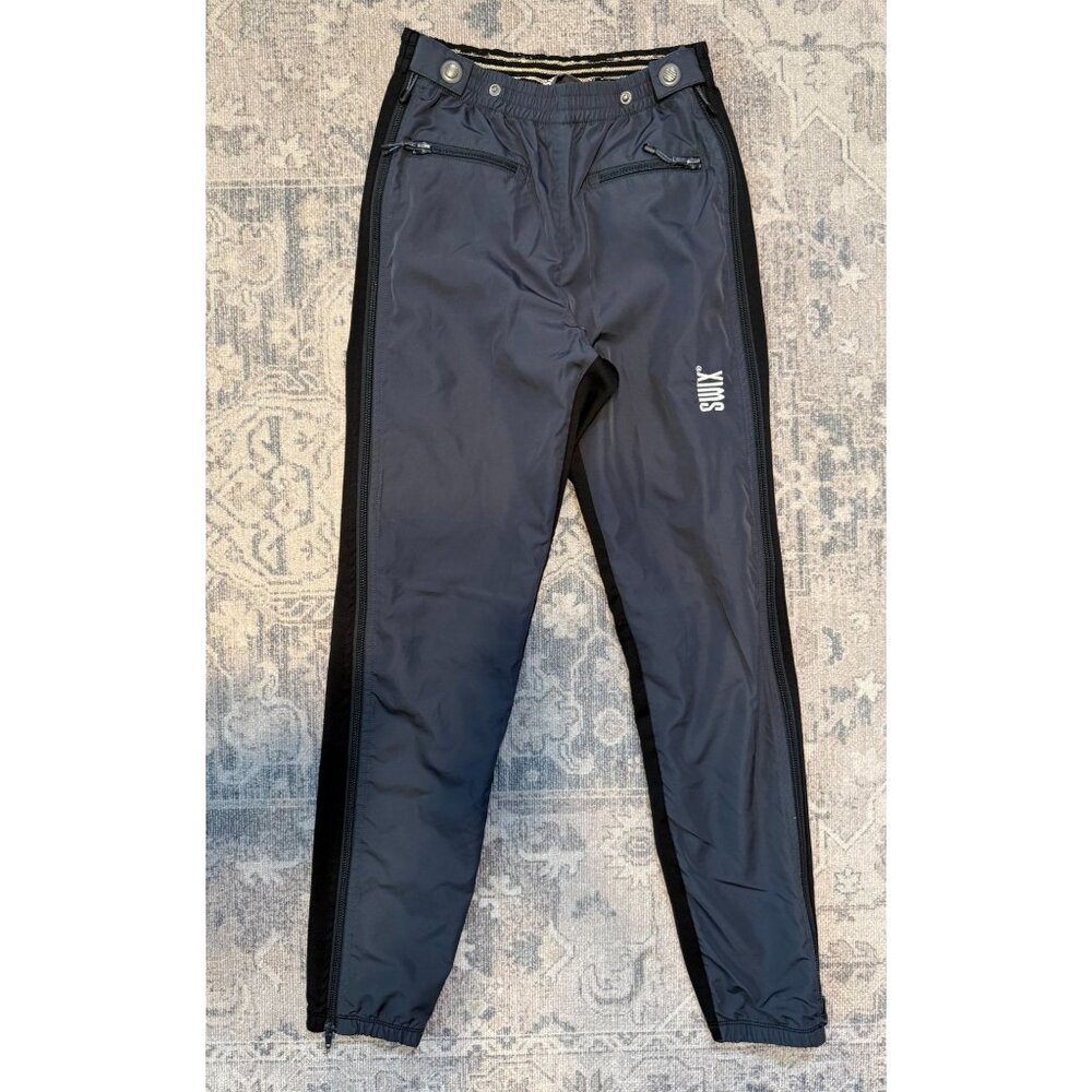 Swix Womens Full Side Zip Elastic Waist Slim Leg Ski Pants XS Cross Country Gray